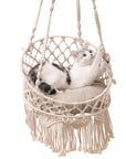 Macrame Cat Hammock, Hanging Cat Bed Hammock Cat Swing for Indoor Cats