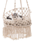 Macrame Cat Hammock, Hanging Cat Bed Hammock Cat Swing for Indoor Cats