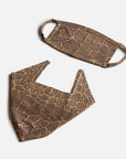 Matching Human & Dog Bandana & Face Mask Bundle - Snakeskin