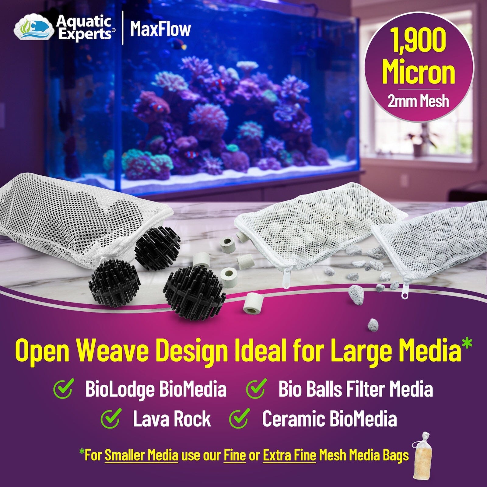 Aquatic Experts Filter Bag - Max Flow Mesh Media Bags for Superior Filtration