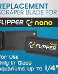 Flipper Nano Aquarium Cleaner Stainless Steel Replacement Blades 2 Pack