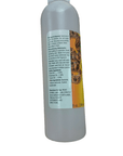 The Nature Zone Mite Guard Liquid 8 Oz comes in a white plastic bottle featuring a label with text and an image of a snake. The label includes safety instructions and directions for use, and the bottle is topped with a light gray cap.