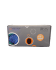 The product packaging of the Neptune Systems - WAV Circulation Pump is a rectangular cardboard box showcasing the Neptune Systems and WAV logos. The design includes circular images with abstract patterns in shades of blue, orange, and brown on a gray background.