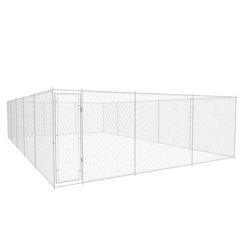 Outdoor Dog Kennel Galvanised Steel 18.7&#39;x18.7&#39;x6.1&#39;