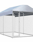 Outdoor Dog Kennel with Canopy Top 150.4"x75.6"x88.6"