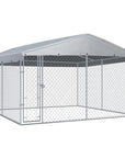 Outdoor Dog Kennel with Canopy Top 150.4"x75.6"x88.6"