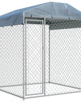 Outdoor Dog Kennel with Canopy Top 150.4"x75.6"x88.6"