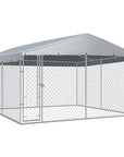 Outdoor Dog Kennel with Canopy Top 150.4"x75.6"x88.6"