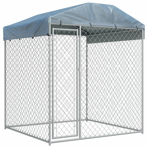 Outdoor Dog Kennel with Canopy Top 150.4&quot;x75.6&quot;x88.6&quot;