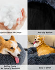 Pet Beds for Cats Dog Bed Washable Anti Anxiety Fluffy Dog Bed