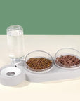 Pet Bowl Automatic Feeder Dog Cat Food Bowl with Water Dispenser