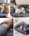 Pet Cat Dog Bed Warm Dog House Soft Fleece Nest Dog Baskets Mat Autumn