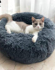 Pet Dog Bed Comfortable Donut Cuddler Round Dog Kennel Ultra Soft