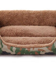 Pet Dog Bed Military Style Camouflage Kennel Washable House Warm Mat