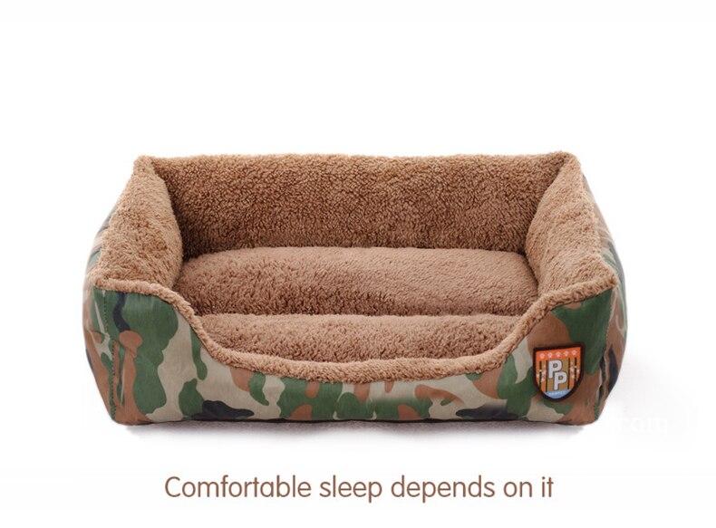 Pet Dog Bed Military Style Camouflage Kennel Washable House Warm Mat