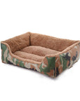 Pet Dog Bed Military Style Camouflage Kennel Washable House Warm Mat