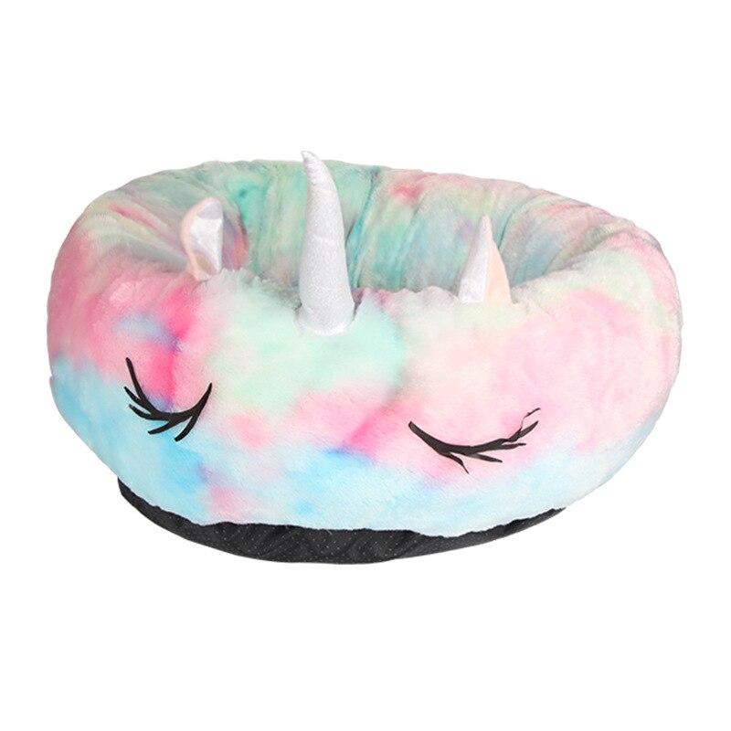 Pet Dog Bed Unicorn Round Cat House Soft Puppy Sofa Non-Slip Durable