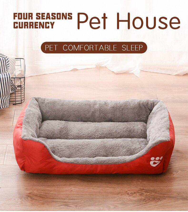 Pet Dog Bed Waterproof Cat House Puppy Kennel Super Soft Fleece Sofa