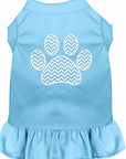 Pet Dog & Cat Dress Screen Printed, "Chevron Paw"