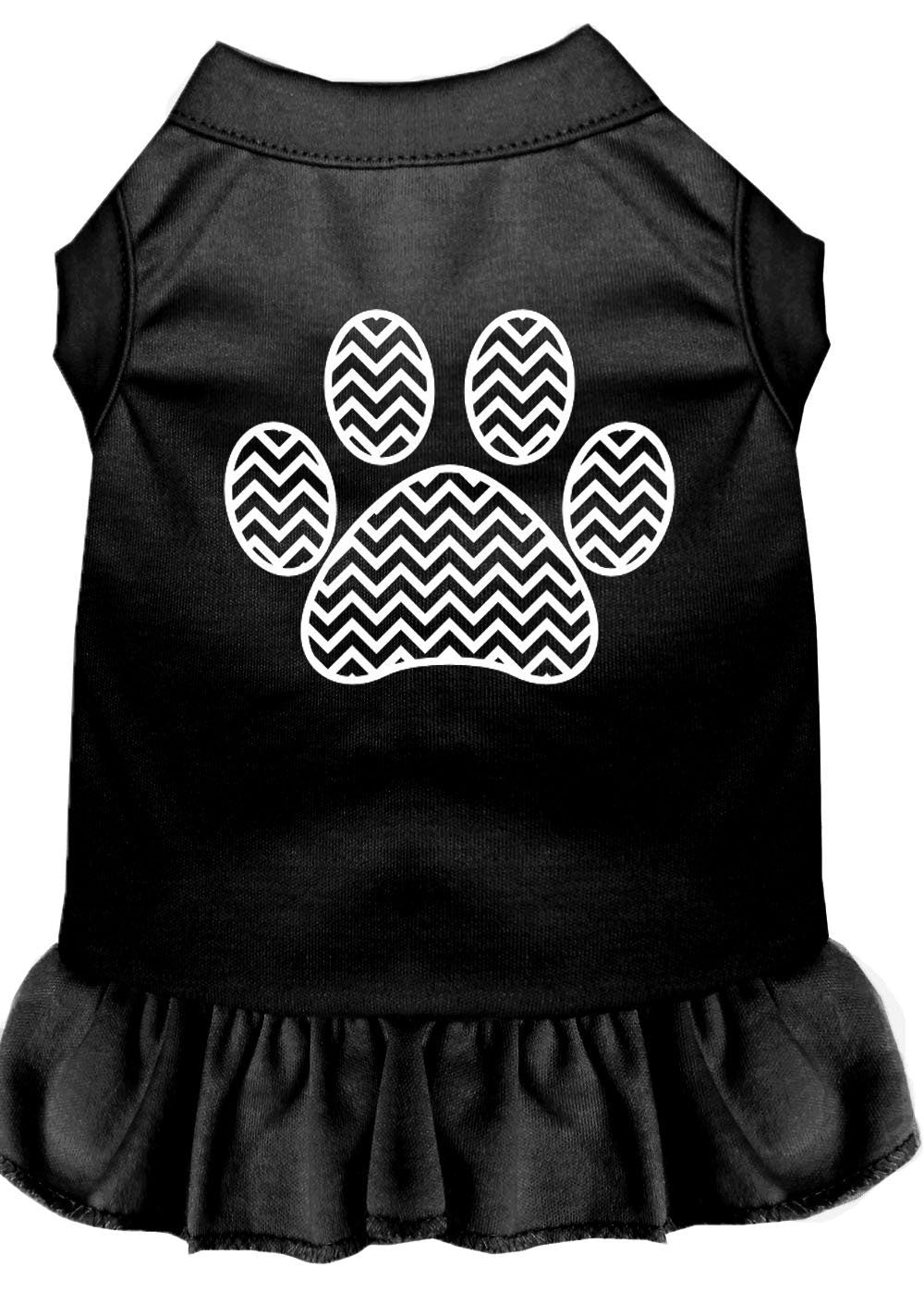 Pet Dog &amp; Cat Dress Screen Printed, &quot;Chevron Paw&quot;