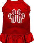 Pet Dog & Cat Dress Screen Printed, "Chevron Paw"