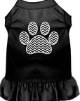 Pet Dog & Cat Dress Screen Printed, "Chevron Paw"