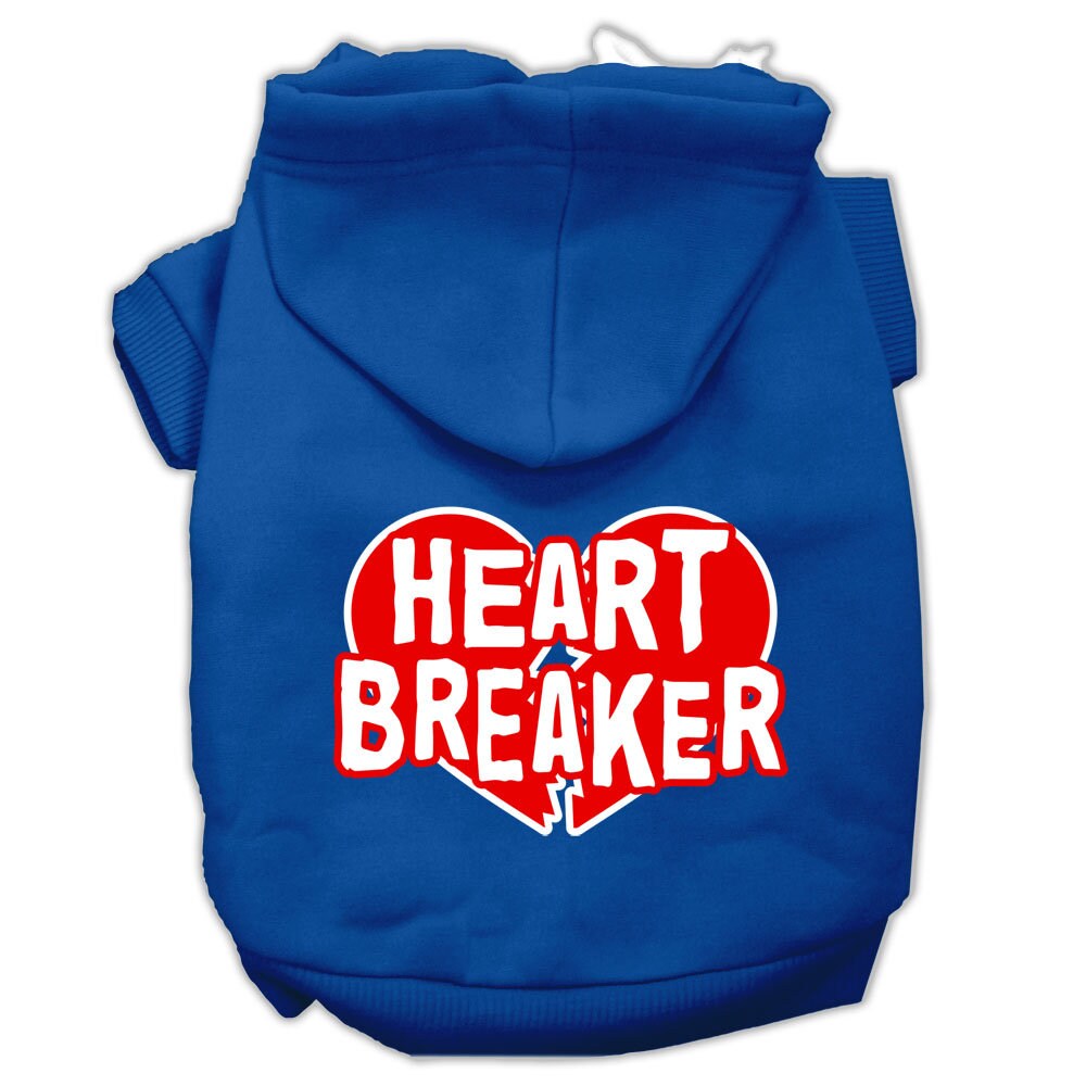 Pet Dog &amp; Cat Hoodie Screen Printed, &quot;Heart Breaker&quot;