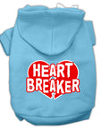 Pet Dog & Cat Hoodie Screen Printed, "Heart Breaker"