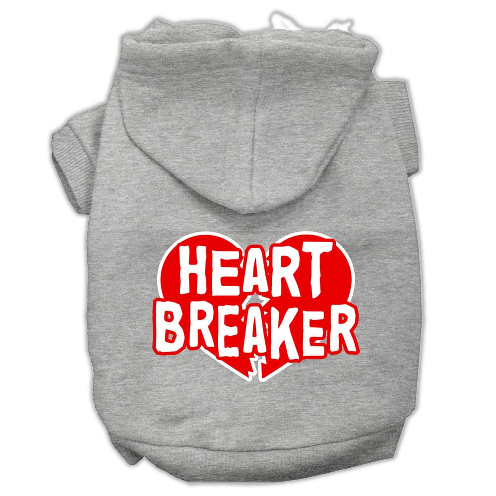 Pet Dog &amp; Cat Hoodie Screen Printed, &quot;Heart Breaker&quot;