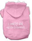 Pet Dog & Cat Hoodie Screen Printed, "I Really Did Eat The Homework"