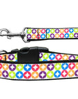 Pet Dog & Cat Nylon Collar or Leash, "Bright Diamonds"