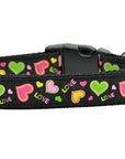 Pet Dog & Cat Nylon Collar or Leash, "Neon Love"