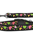 Pet Dog & Cat Nylon Collar or Leash, "Neon Love"