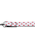 Pet Dog & Cat Nylon Collar or Leash, "White and Red Dotty Hearts"