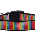 Pet Dog & Cat Nylon Collar or Leash, "Zigzaggy Rainbow"