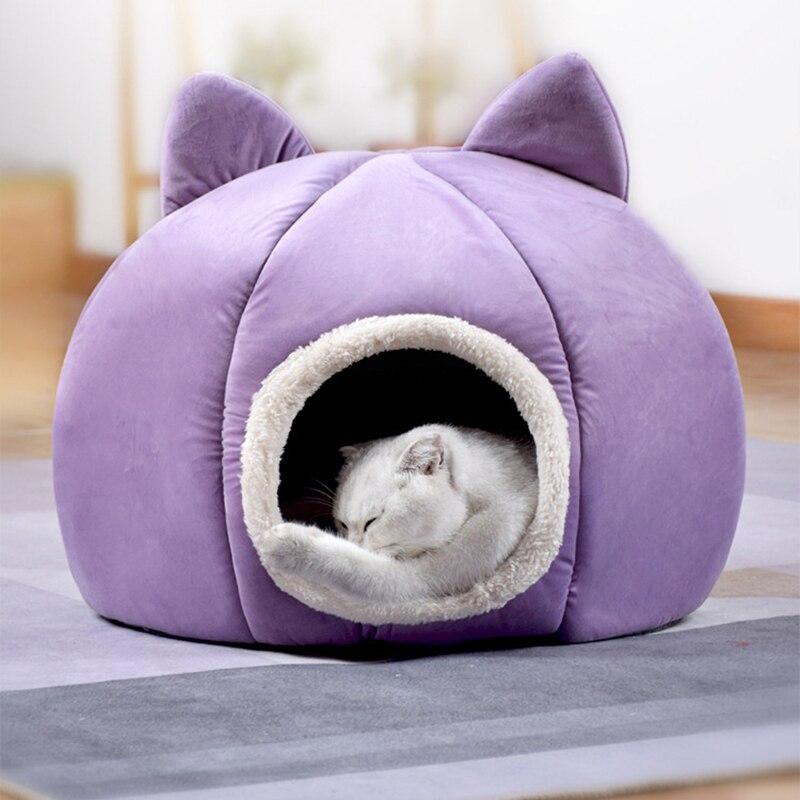 Pet Dog Cat Tent House Kennel Winter Warm Nest Soft Sleeping Sofa Pad