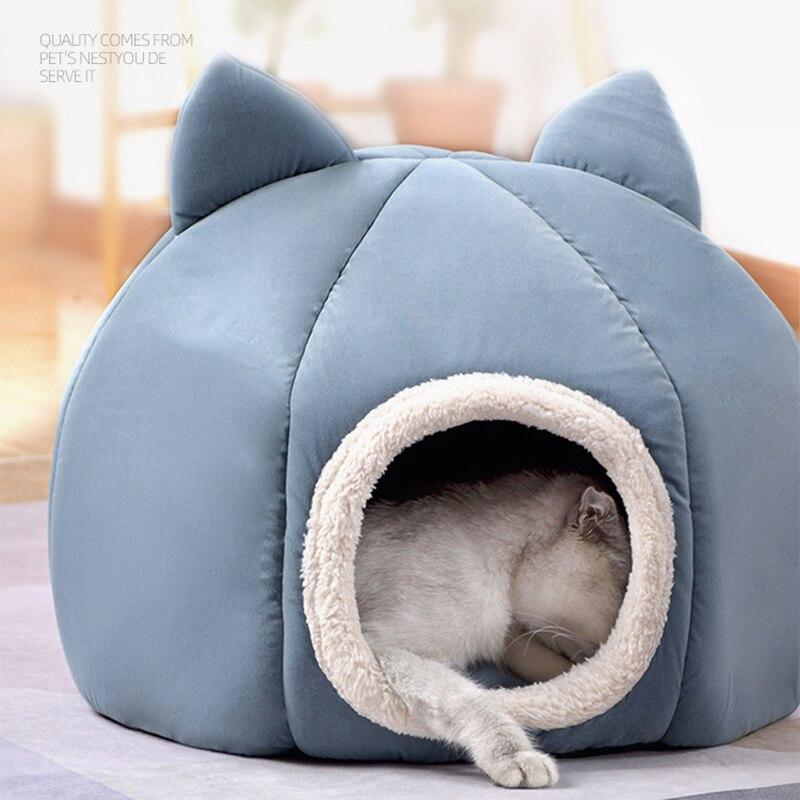 Pet Dog Cat Tent House Kennel Winter Warm Nest Soft Sleeping Sofa Pad