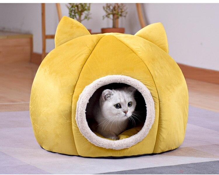 Pet Dog Cat Tent House Kennel Winter Warm Nest Soft Sleeping Sofa Pad