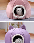 Pet Dog Cat Tent House Kennel Winter Warm Nest Soft Sleeping Sofa Pad