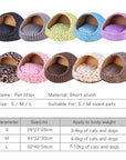 Pet Dog House Winter Warm Mat Breathable Cave Basket Soft Pet Sofa