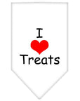 Pet and Dog Bandana Screen Printed, "I Love Treats"