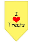 Pet and Dog Bandana Screen Printed, "I Love Treats"