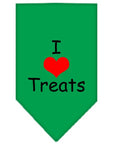 Pet and Dog Bandana Screen Printed, "I Love Treats"