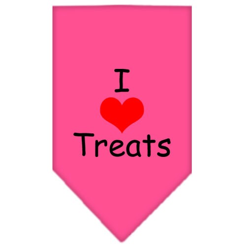 Pet and Dog Bandana Screen Printed, &quot;I Love Treats&quot;