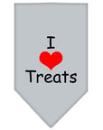 Pet and Dog Bandana Screen Printed, "I Love Treats"