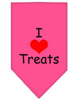 Pet and Dog Bandana Screen Printed, "I Love Treats"