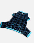 Plaid Dog Pajama - Blue