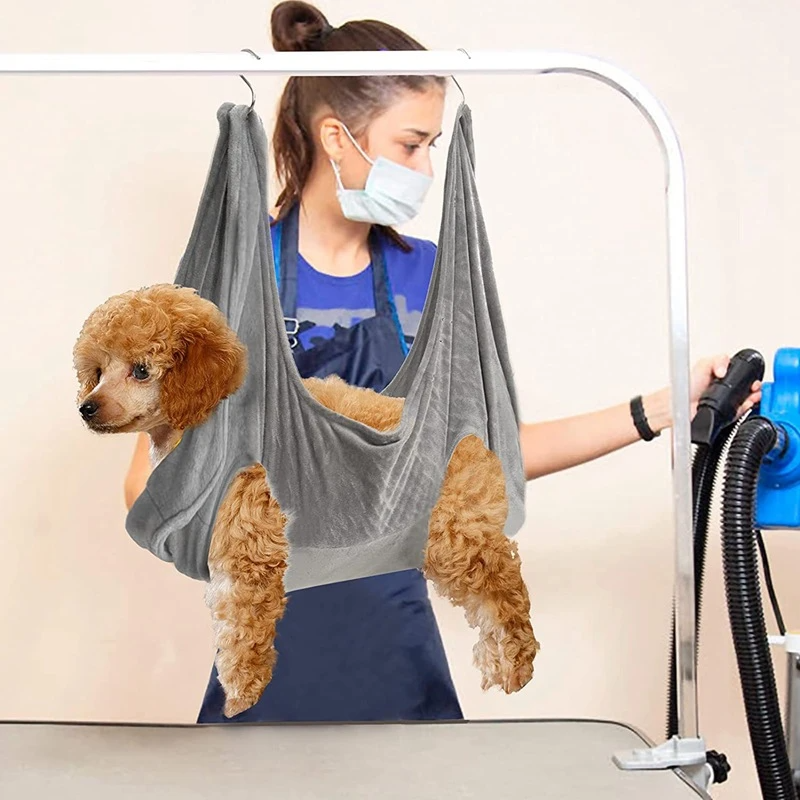 Portable Pet Dog Cat Grooming Hanging Hammock Harness Breathable Groom