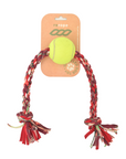 ReRope Medium Knotty with Tennis Ball Upcycled Fabric Rope Dog Toys