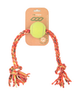 ReRope Medium Knotty with Tennis Ball Upcycled Fabric Rope Dog Toys